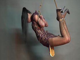 Yaner انتہائی hogtie ہینگ چیلنج