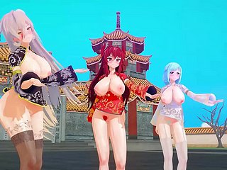 MMD виртуальный YouTubers Китайский Новый год [KKVMD] (по 熊野 ひろ)