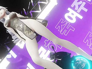 Sexy anime meisje danst + geleidelijk uitkleden (3D HENTAI)