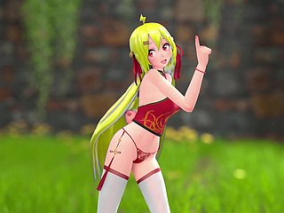 Китайская девушка M22 Хентай раздевается Танцует Раздевание MMD 3D Светлые Волосы (КЛИП)