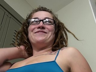 Prudish battle-axe teases a foreign plus gets fucked in lenience bathroom