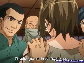 Caught Japanese hentai girls hard gangbanged