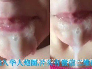 【最强吞精】BEAUTIFUL CHINESE GIRLS EAT SPERM，颜值美女吃岩浆 颜射口爆吞精，好吃你就多吃点
